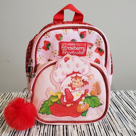 Strawberry Shortcake Other - Strawberry Shortcake Mini Sequins Pink Backpack with Pom Pom